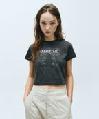 Marithé François Girbaud - W Ribbon Graphic Crop Tee