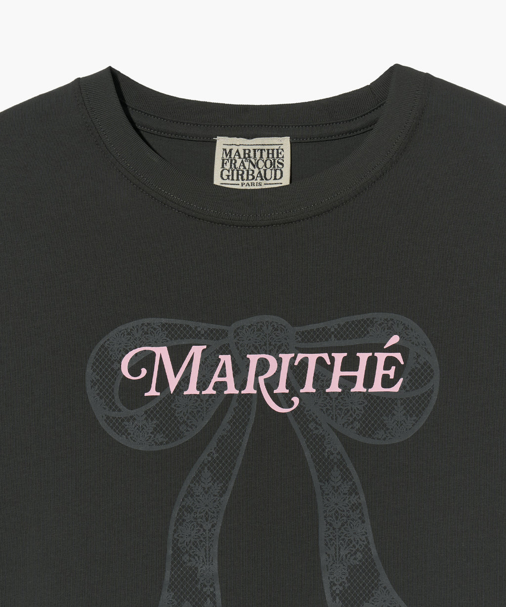 Marithé François Girbaud - W Ribbon Graphic Crop Tee