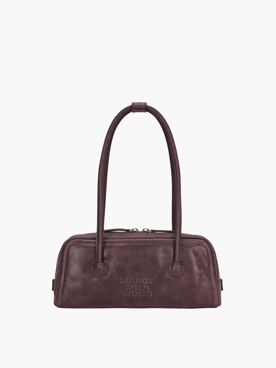 MARGESHERWOOD Soft Boston Ew Baguette Bag - Wine Leather