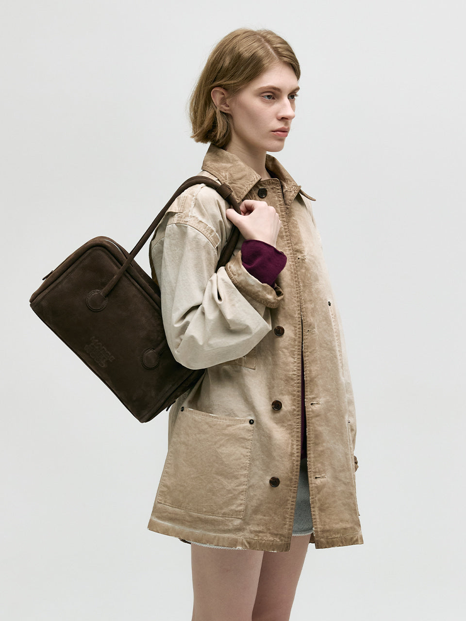 MARGESHERWOOD Soft Boston Bag - Hush Nubuck