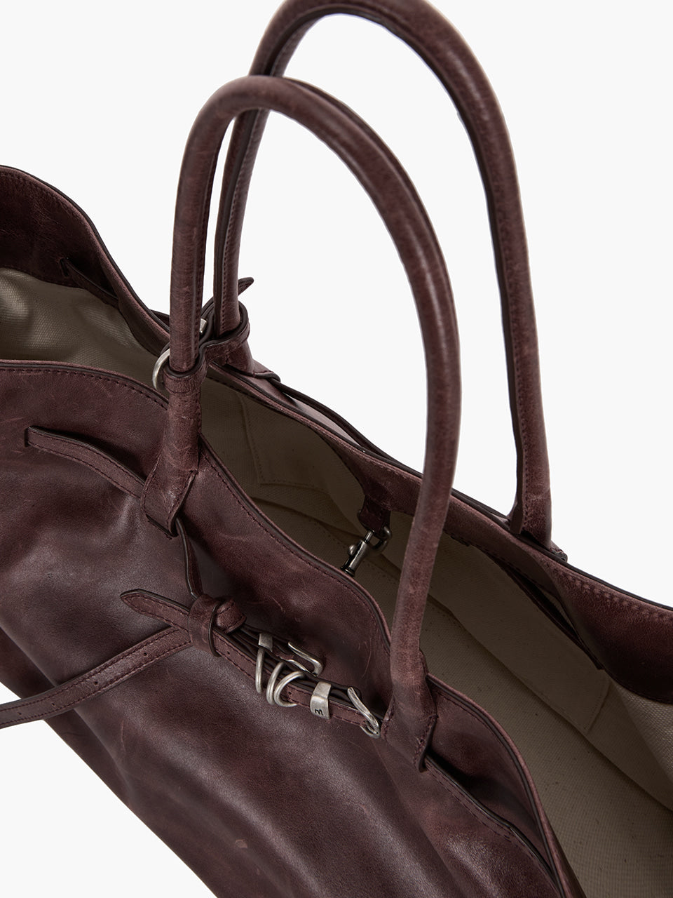 MARGESHERWOOD Grandma Used Bag Large - Wine Pull-up Leather