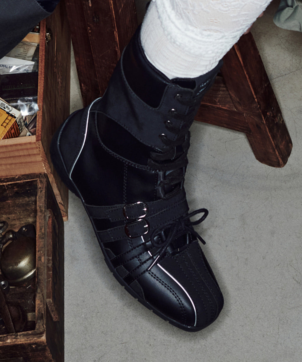 Rockfish Weatherwear Aster High Top Sneakers Black lace detail worn