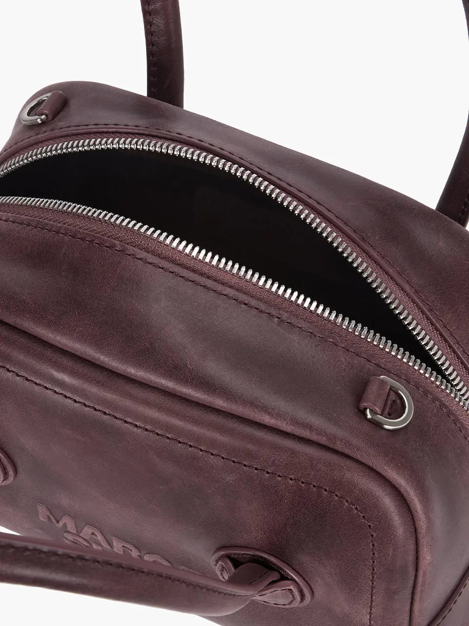 MARGESHERWOOD Soft Tote Mini Bag in Wine Pull-up leather