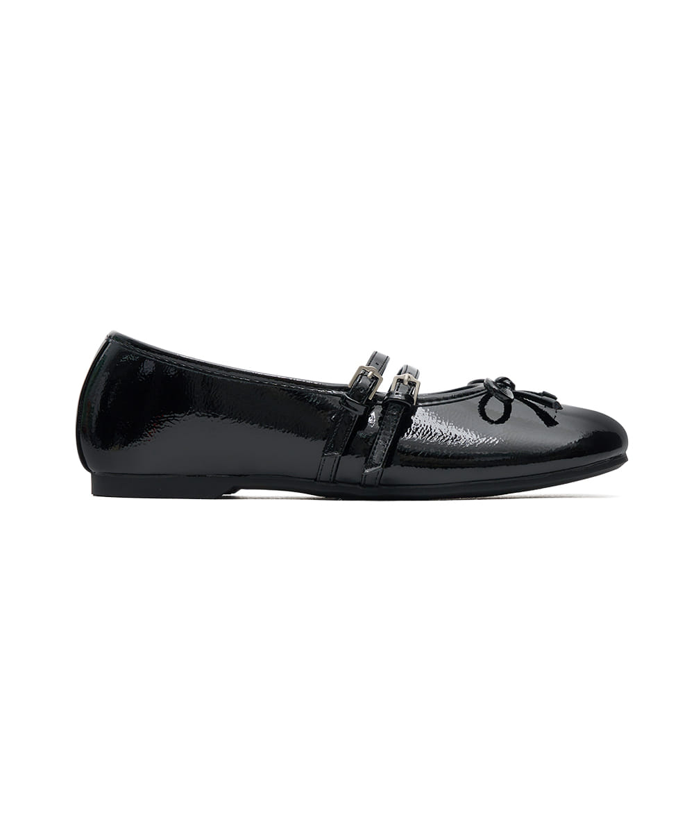 Rockfish Weatherwear Square Toe Two Strap Maryjanes Black side profile