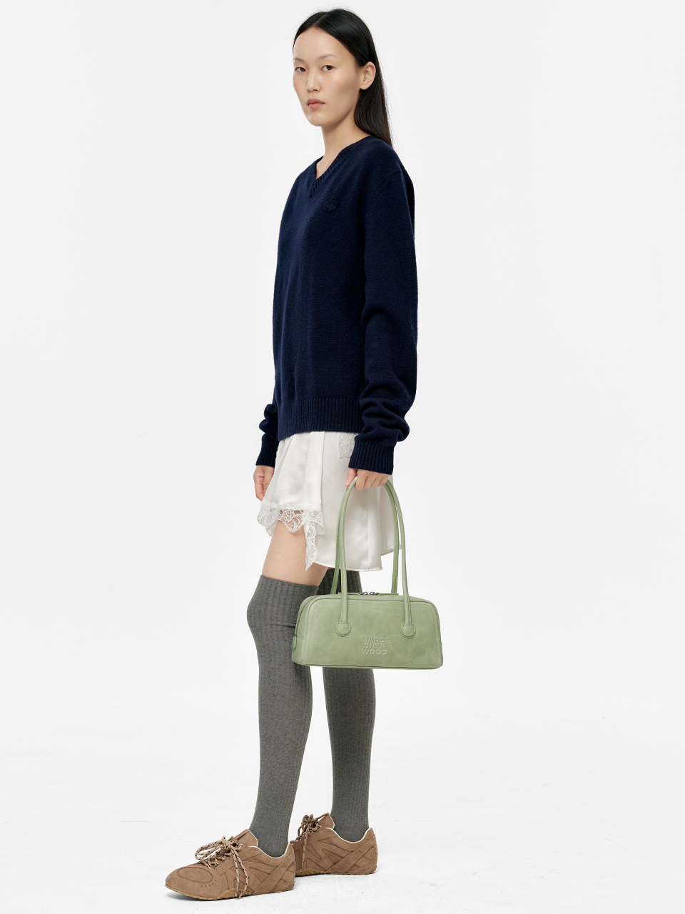 MARGESHERWOOD Soft Boston Ew Baguette Bag - Melon Leather