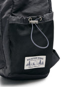 Rockfish Weatherwear Nylon Backpack Charcoal mesh side pocket and drawstring