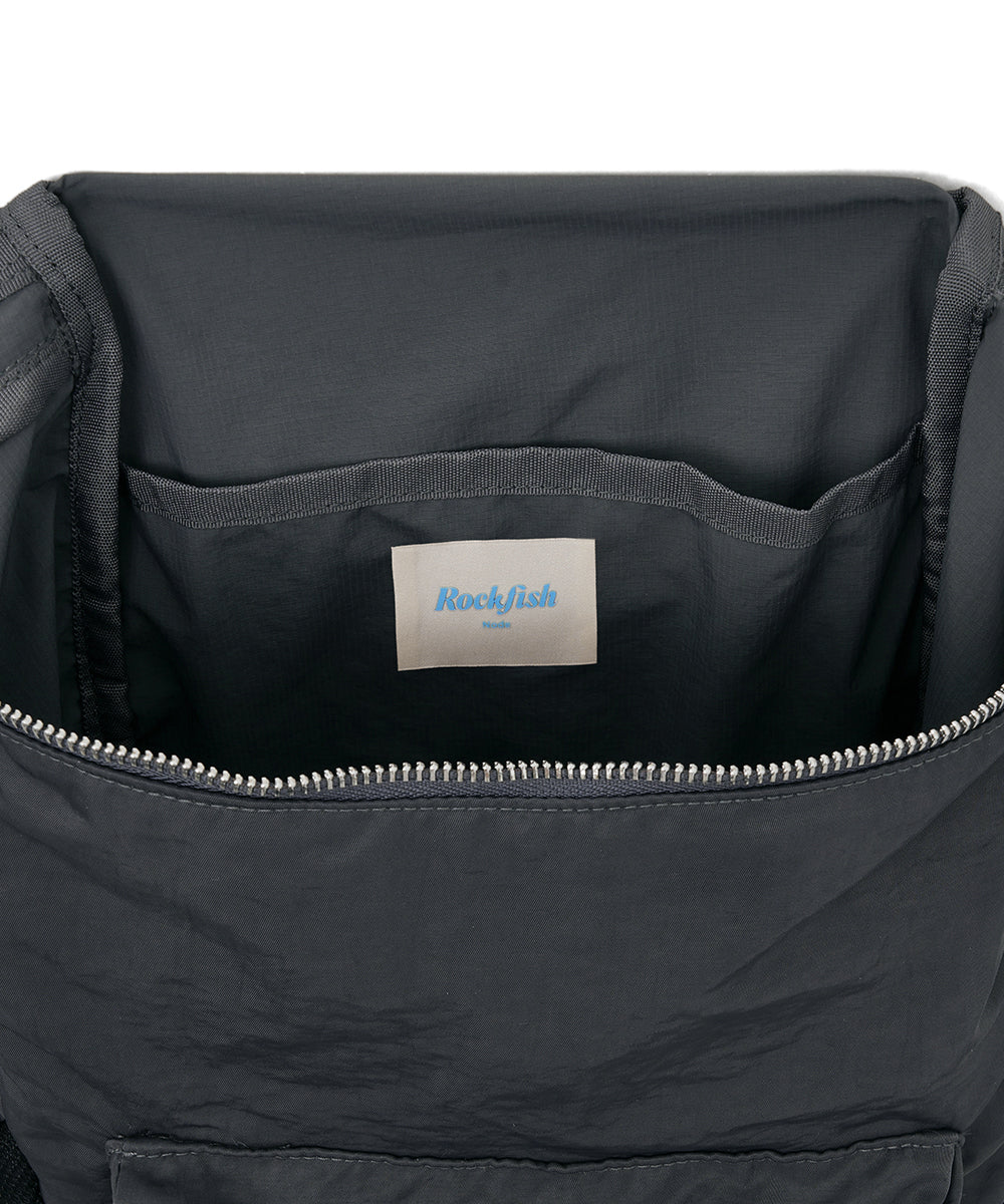 Rockfish Weatherwear Nylon Backpack Charcoal interior pocket
