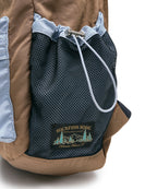 Rockfish Weatherwear Nylon Backpack Camel mesh side pocket and drawstring