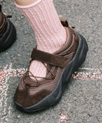 Rockfish Weatherwear BRYN VELCRO SNEAKERS V2 styled close-up with pink socks