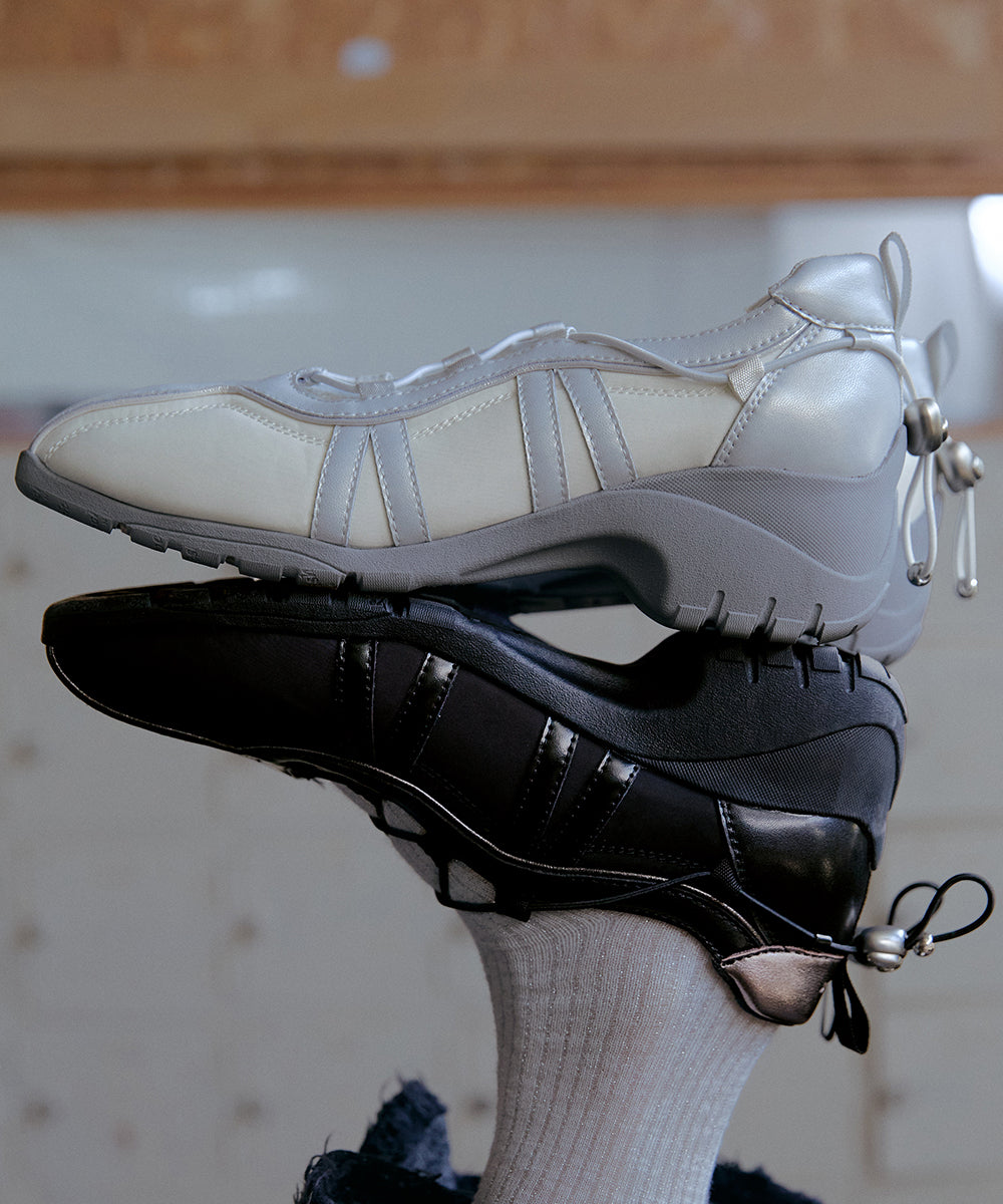Rockfish Weatherwear Bliss Heel String Sneakers Cream and Black pair
