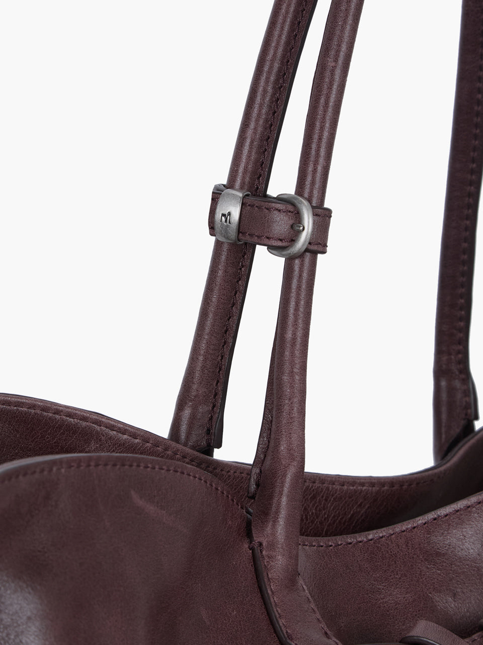 MARGESHERWOOD Grandma Used Bag XL - Wine Pull-up Leather