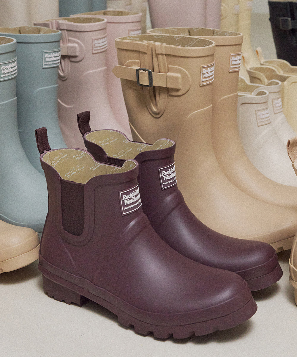 Rockfish Weatherwear Original Chelsea Rain Boots Dark Burgundy view 1