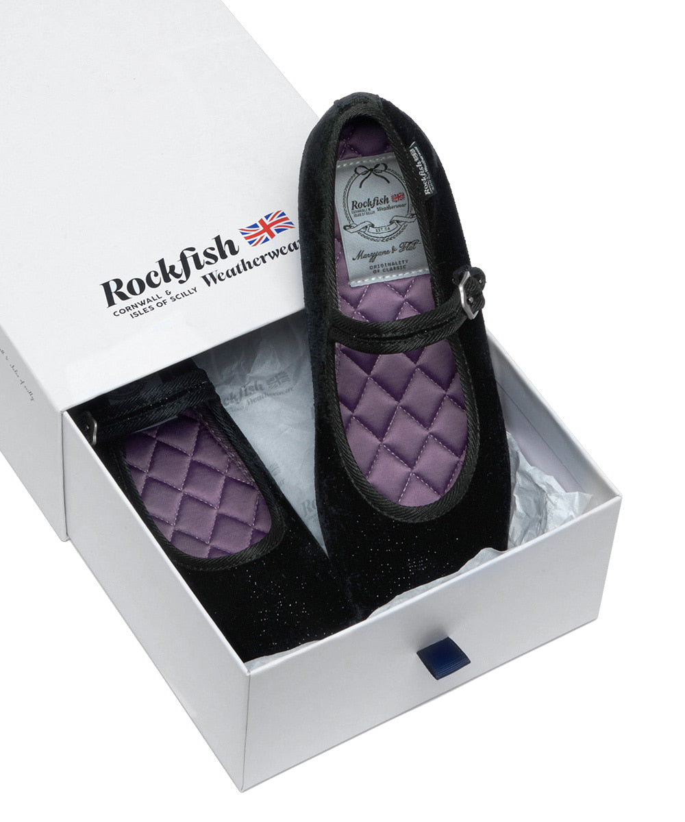 Rockfish Weatherwear Bella Quilted Maryjanes Glitter Black view 13