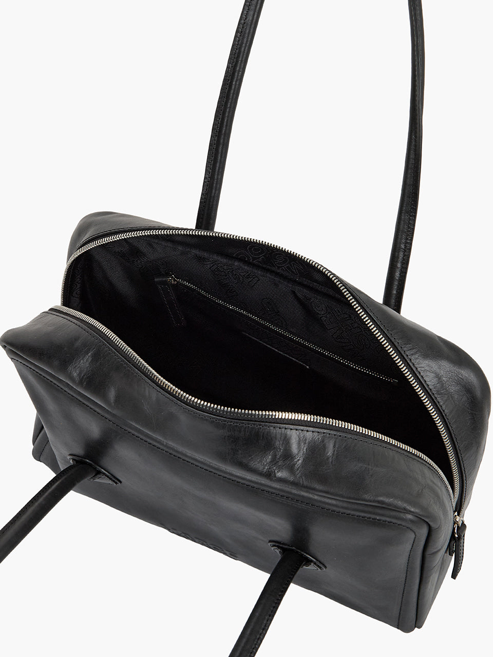 MARGESHERWOOD Soft Boston Bag - Black Leather