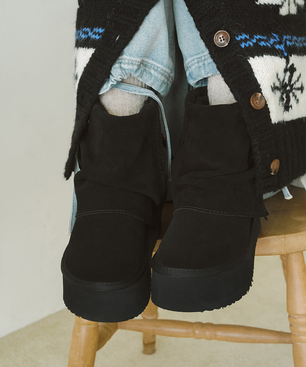 Rockfish Weatherwear Stud Maxi Folded Boots Short Black view 10
