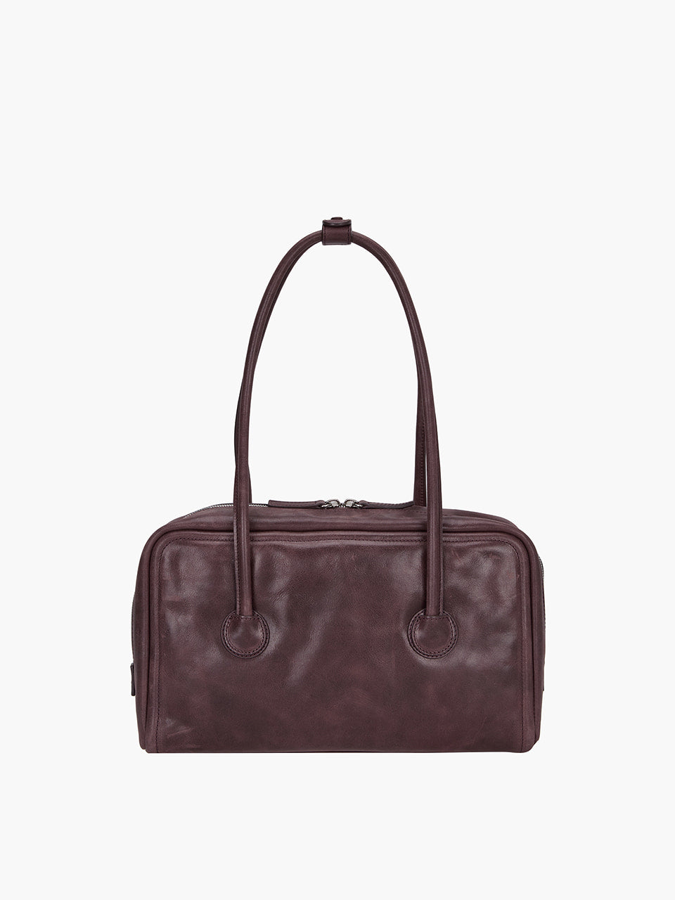 MARGESHERWOOD Soft Boston Bag - Wine Leather