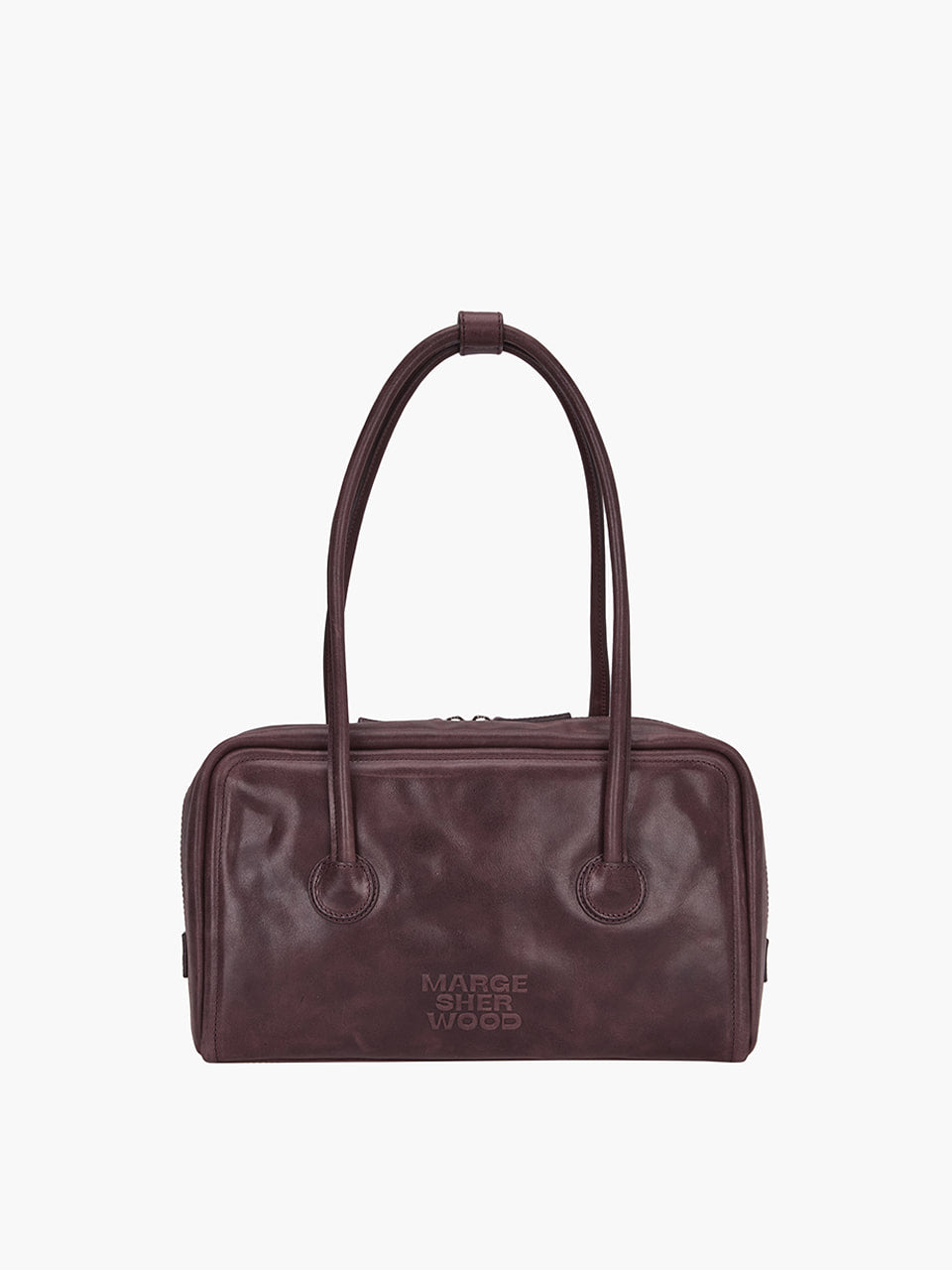 MARGESHERWOOD Soft Boston Bag - Wine Leather