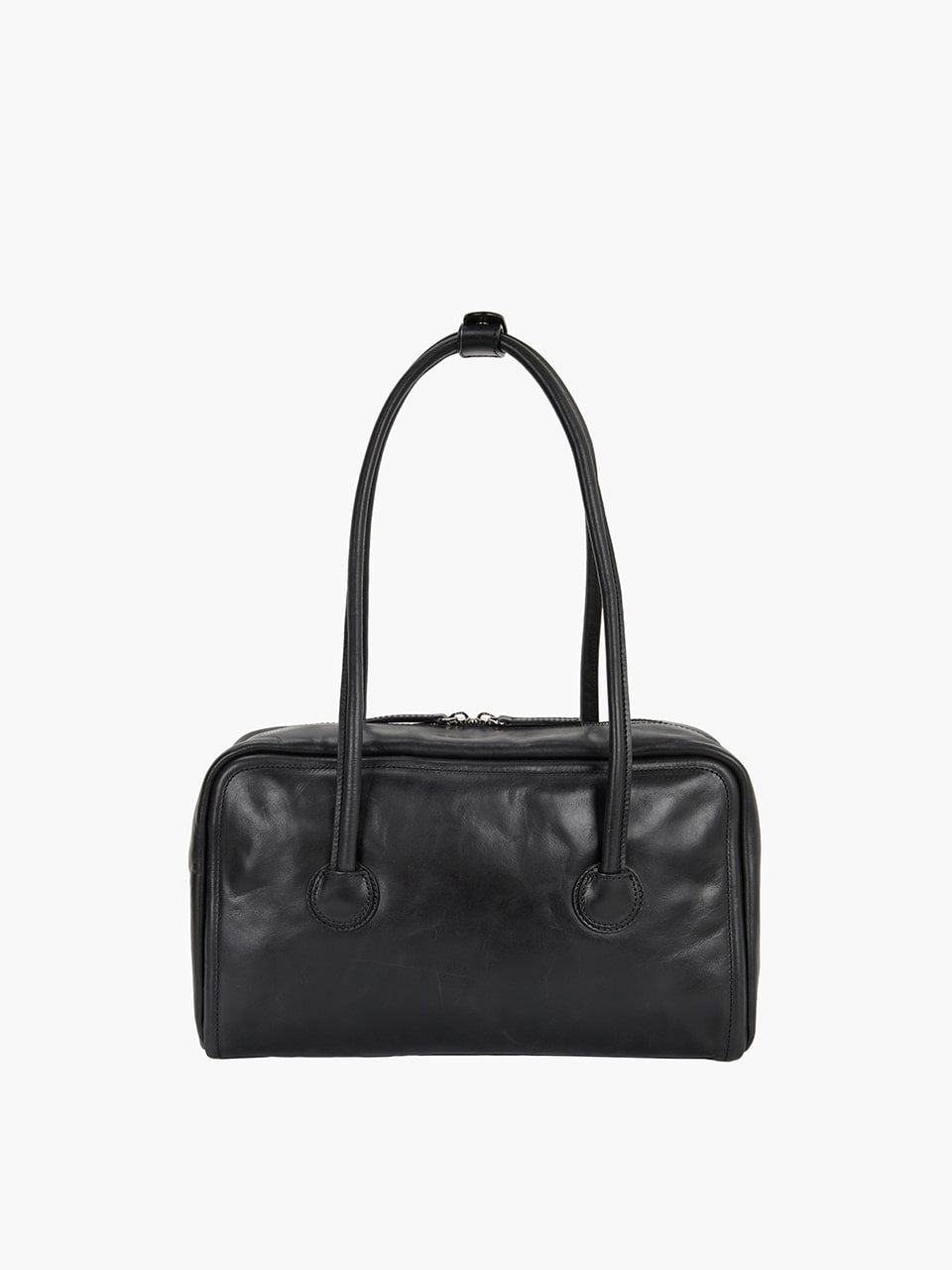 MARGESHERWOOD Soft Boston Bag - Black Leather