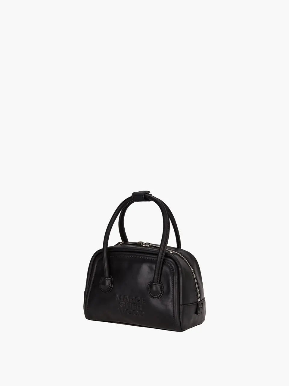 MARGESHERWOOD Soft Tote Mini Bag in Black Pull-up leather