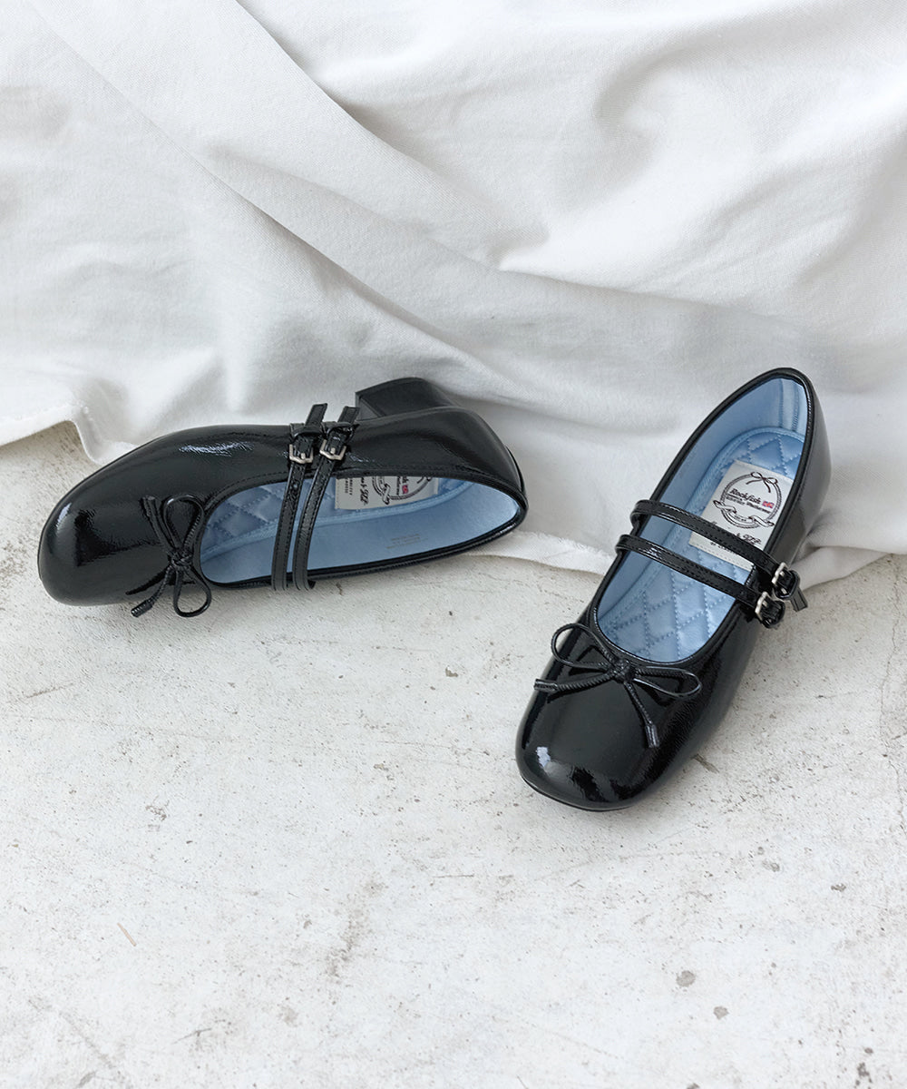 Rockfish Weatherwear Square Toe Two Strap Maryjanes 4cm Black view 4