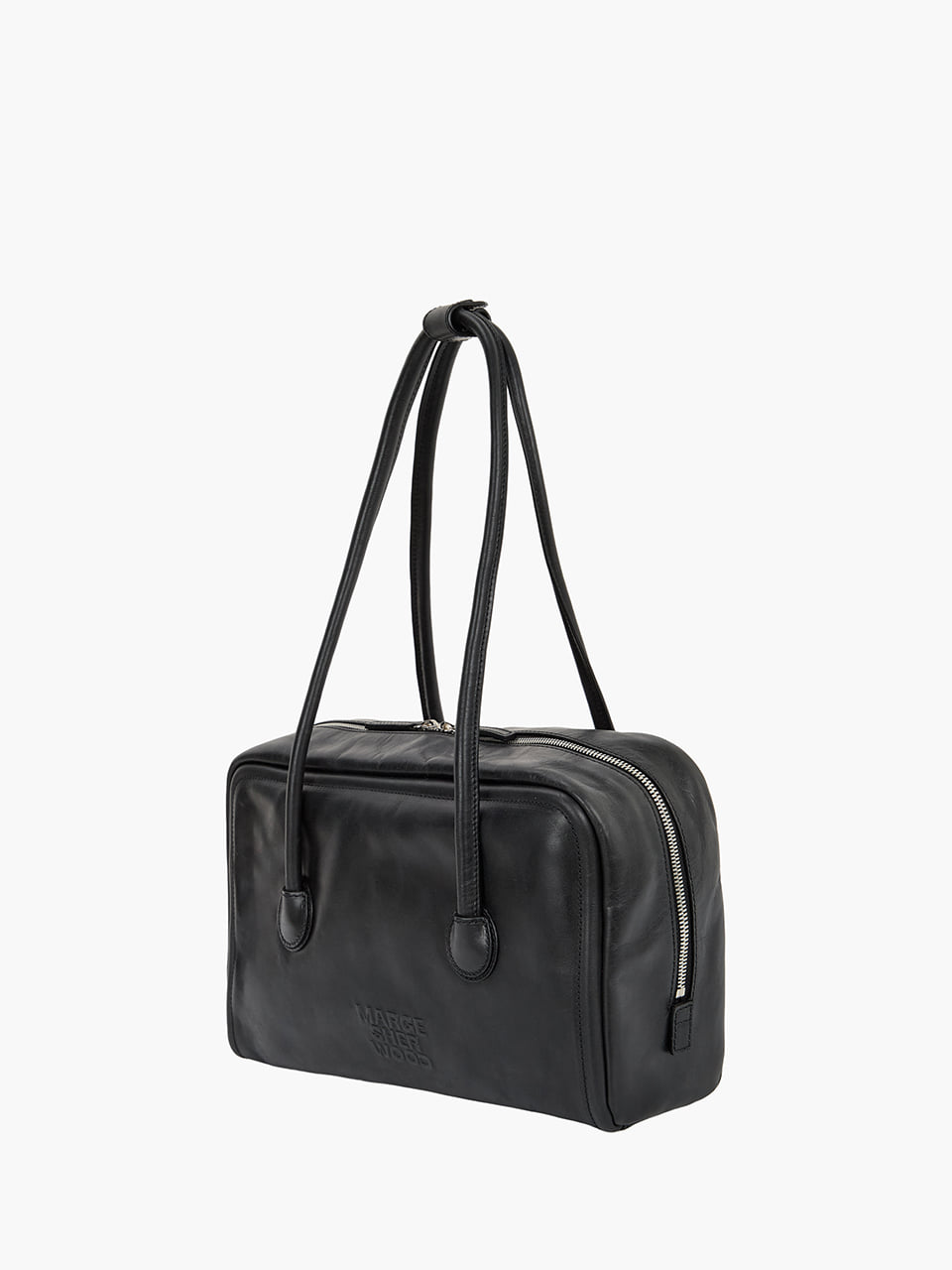 MARGESHERWOOD Soft Boston Bag - Black Leather