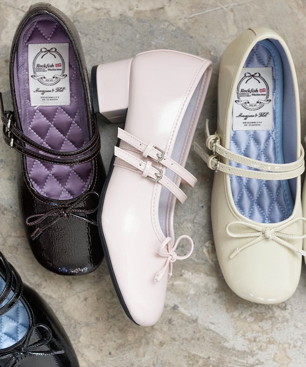 Rockfish Weatherwear Square Toe Two Strap Maryjanes 4cm Pink view 8