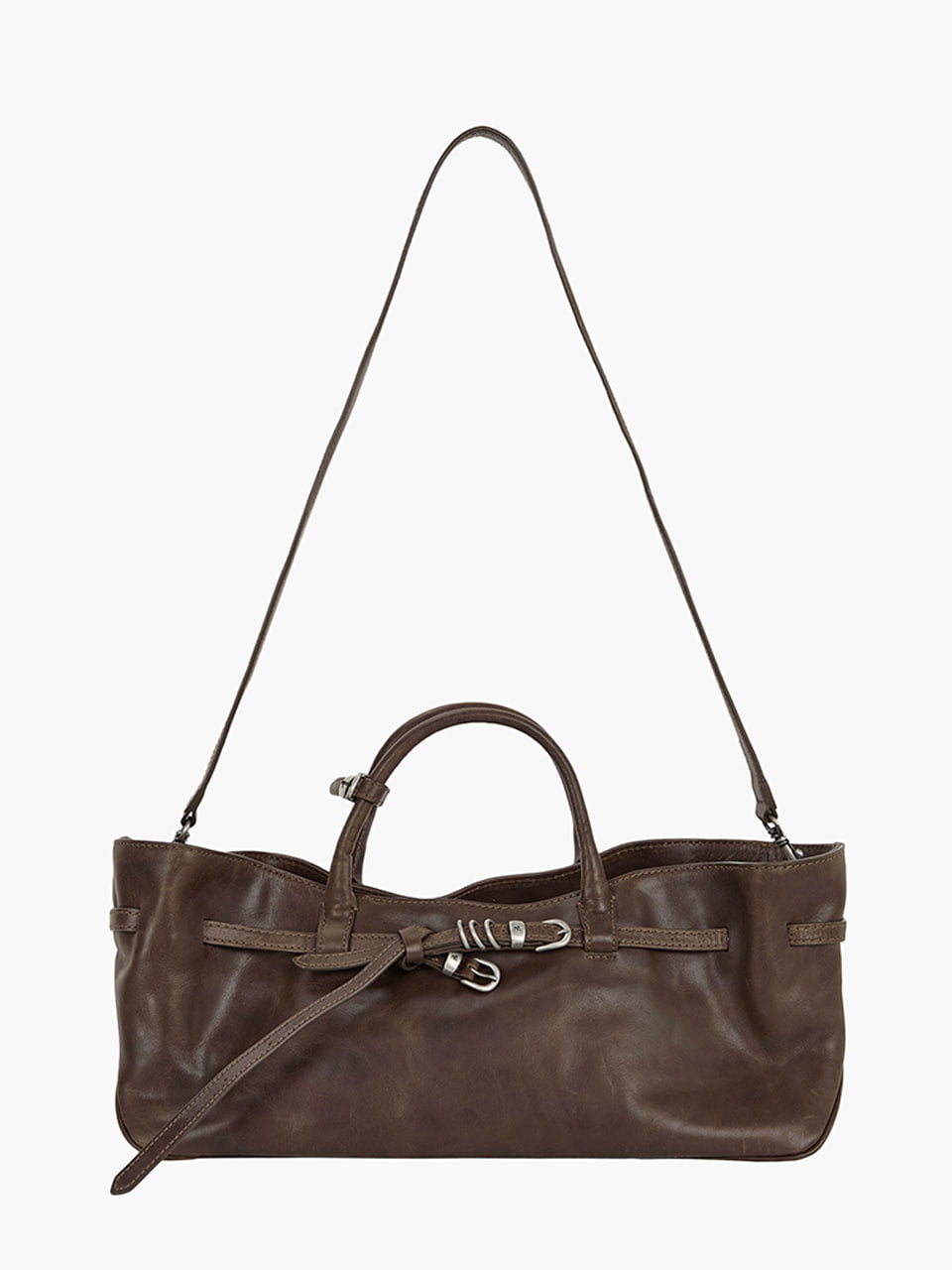 MARGESHERWOOD Grandma Used Bag - Washed Brown Pull-up Leather
