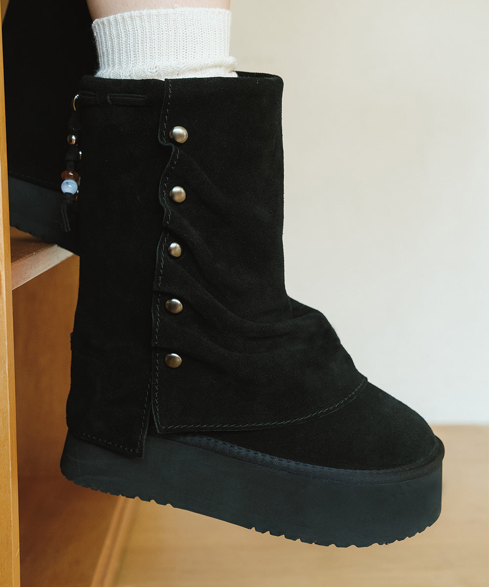Rockfish Weatherwear Stud Maxi Folded Boots Middle Black - photo 6
