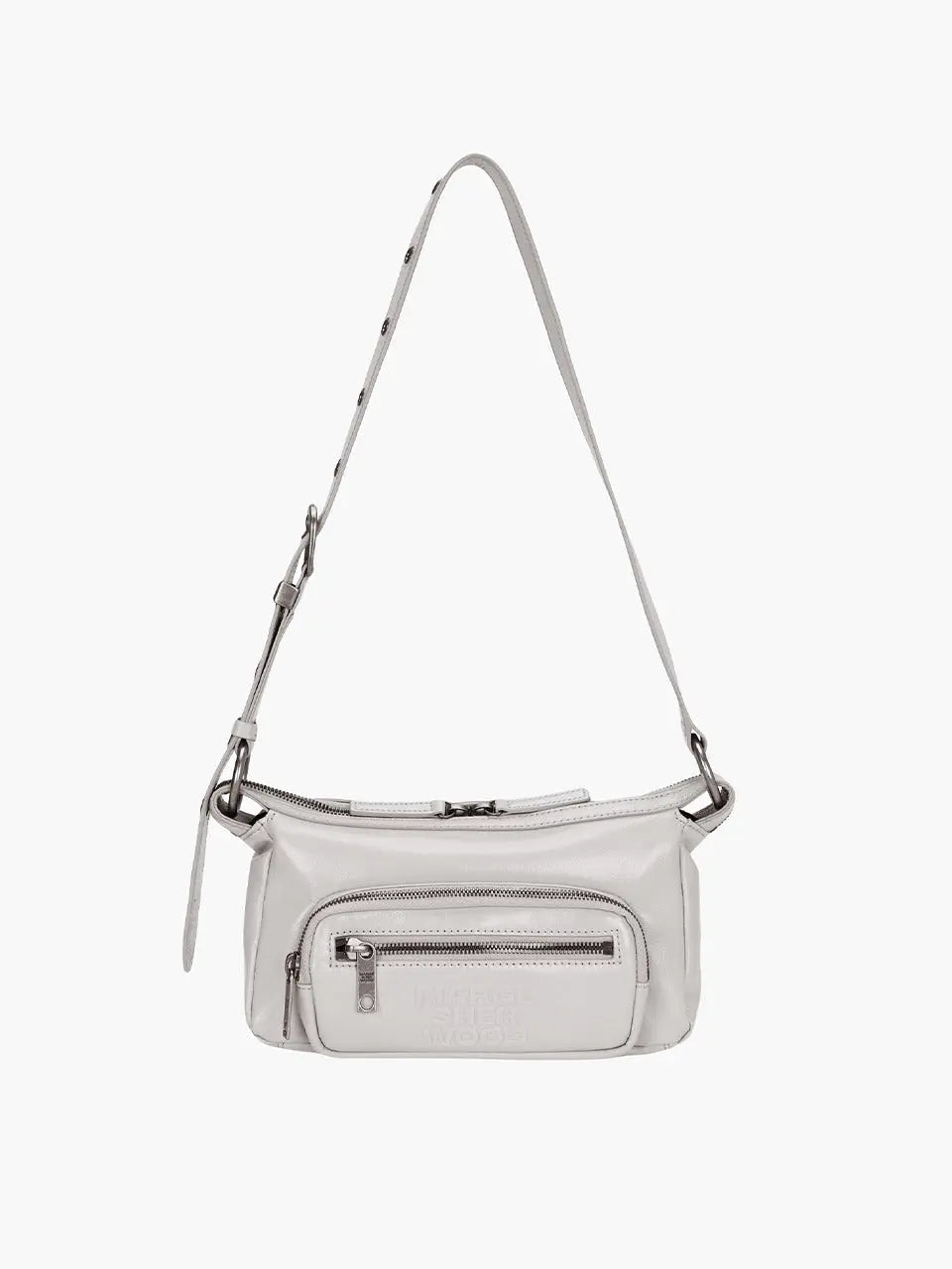 Marge Sherwood Outpocket Hobo Mini in light grey glossy plain, view 4