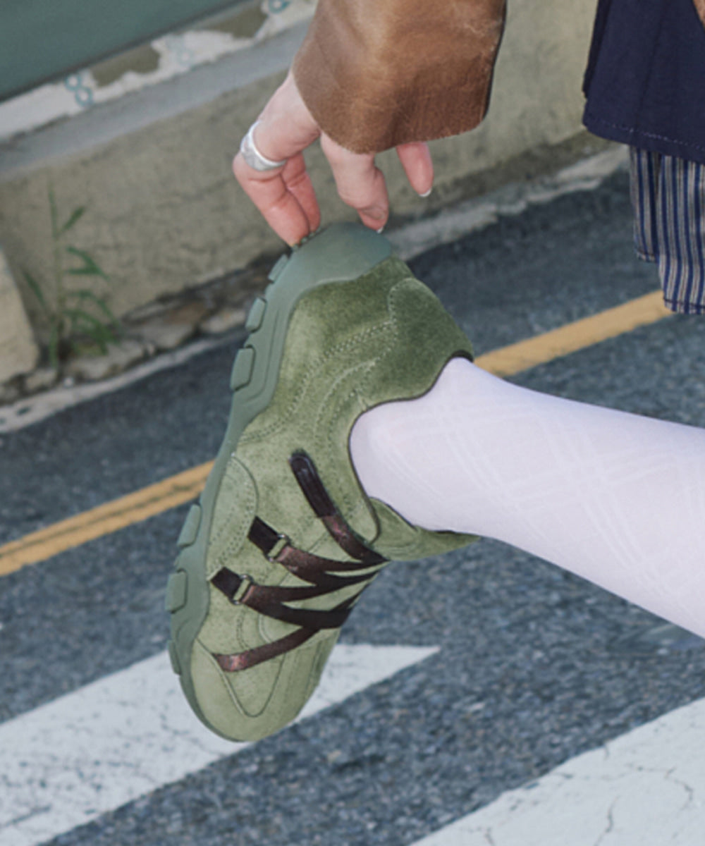 Rockfish Weatherwear ZANE X-STRAP SNEAKERS(SUEDE) Olive Green view 2