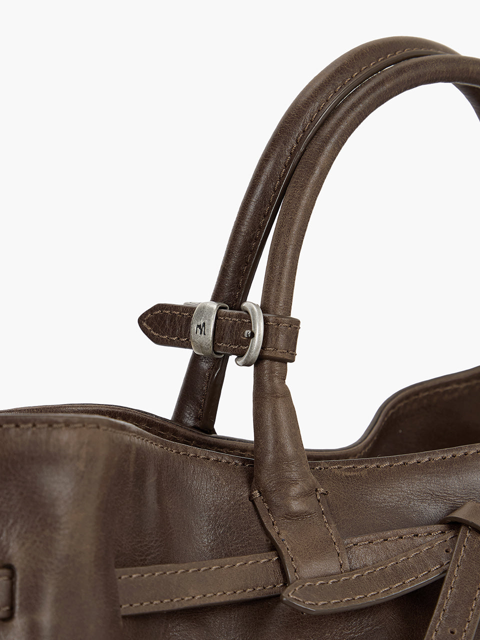 MARGESHERWOOD Grandma Used Bag - Washed Brown Pull-up Leather