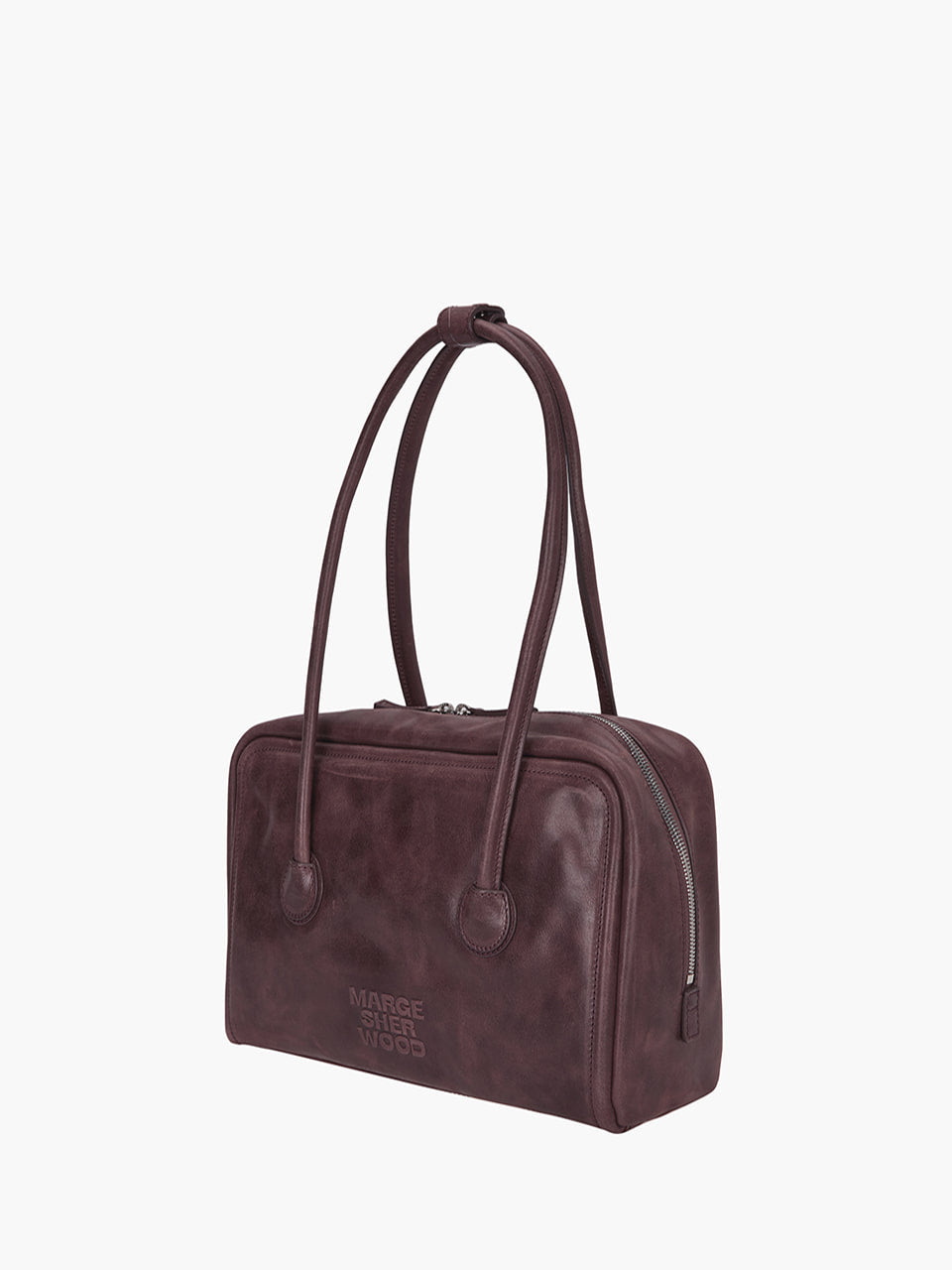 MARGESHERWOOD Soft Boston Bag - Wine Leather
