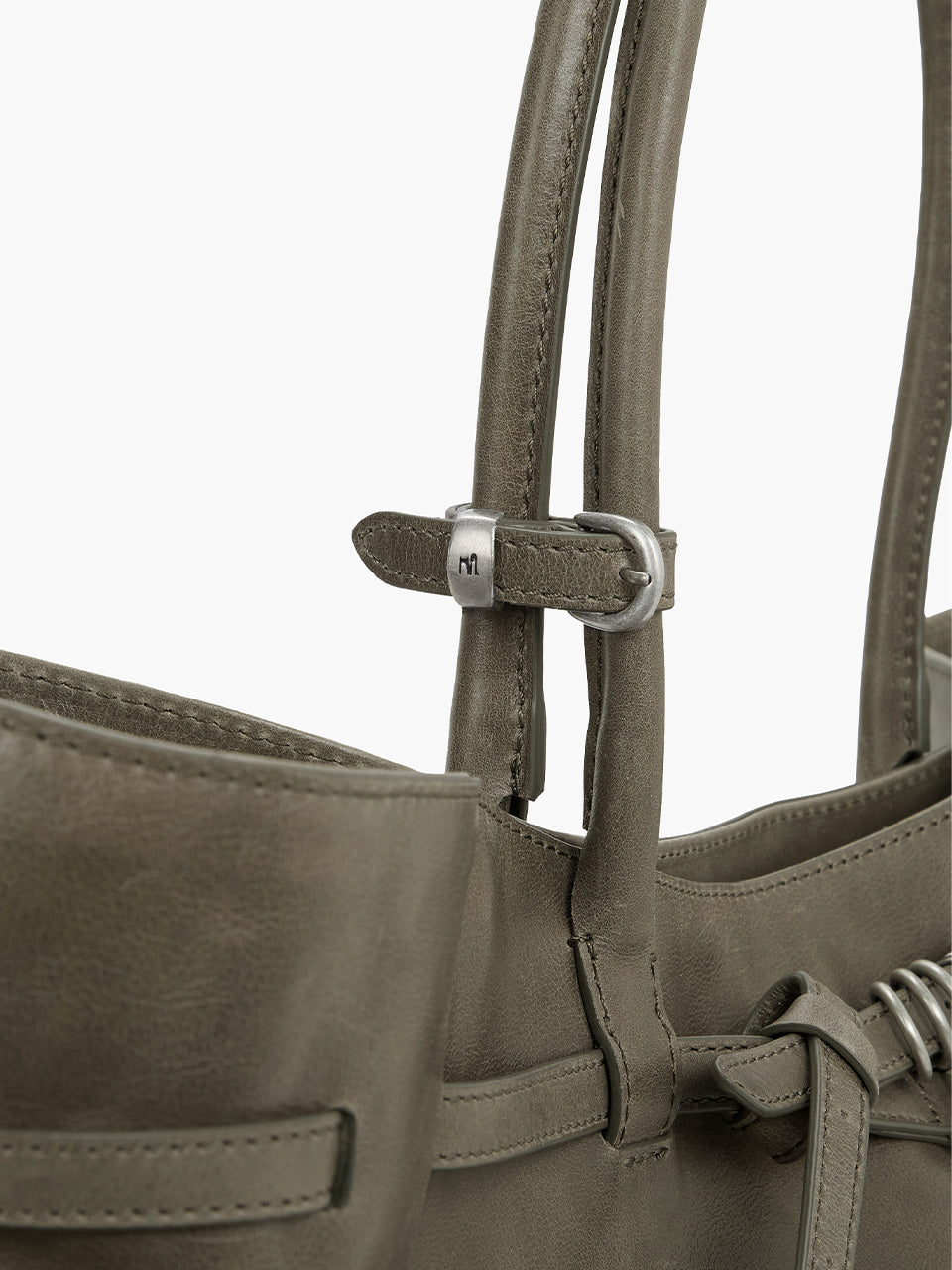 MARGESHERWOOD Grandma Used Bag Large - Etoffe Pull-up Leather