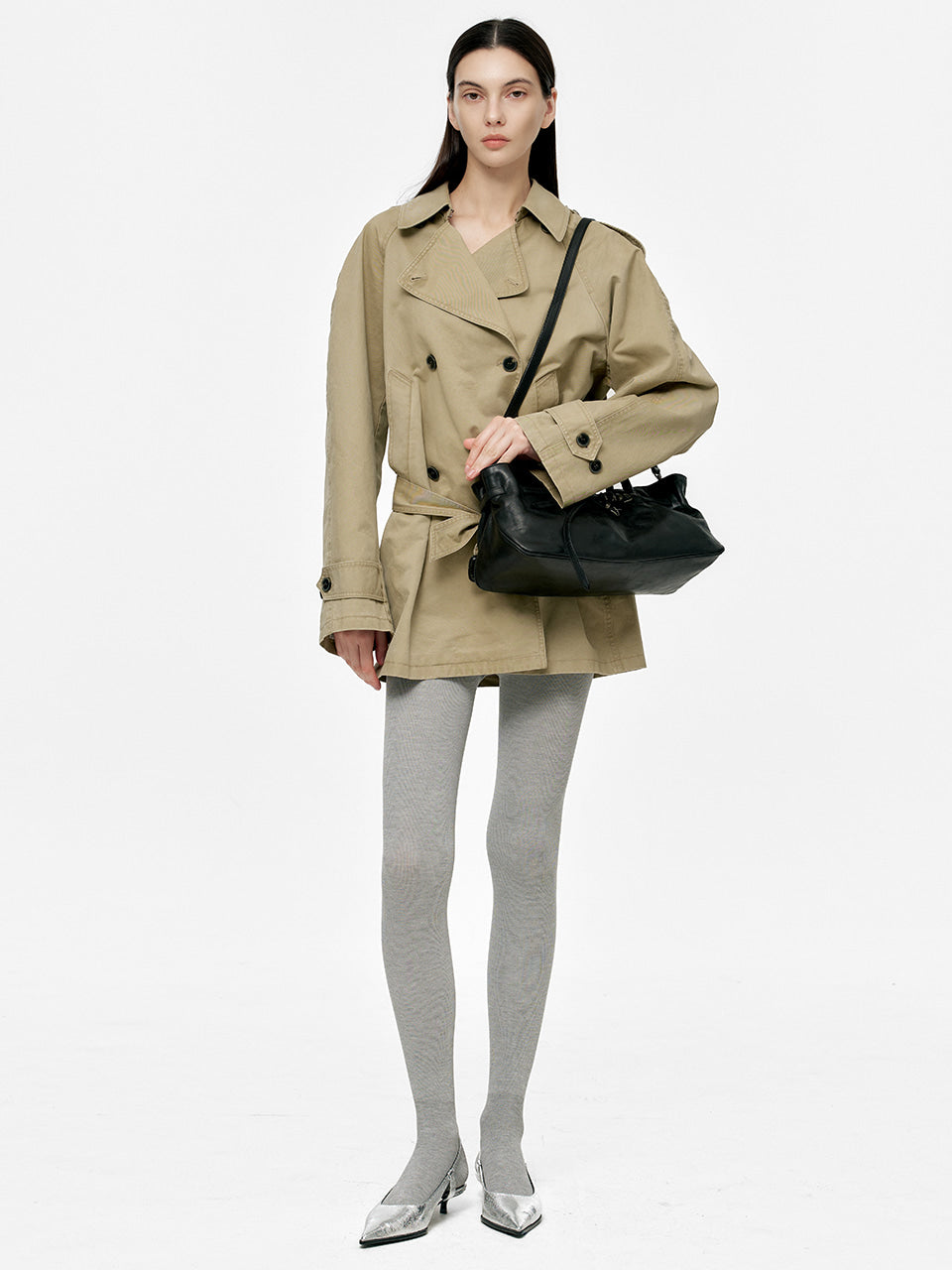 MARGESHERWOOD Grandma Used Bag - Black Pull-up Leather