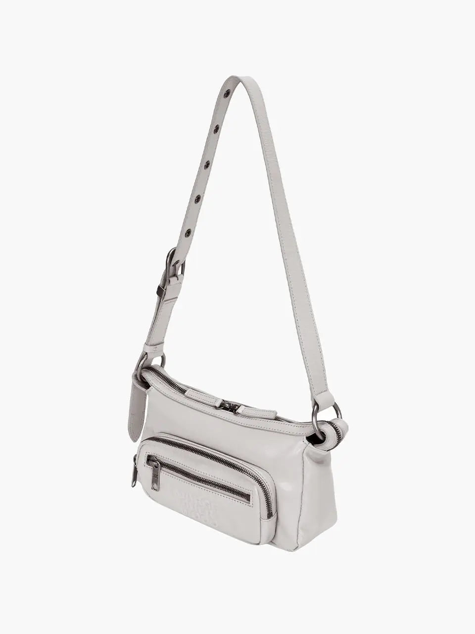 Marge Sherwood Outpocket Hobo Mini in light grey glossy plain, view 7