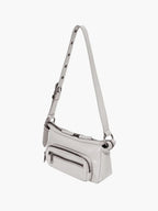 Marge Sherwood Outpocket Hobo Mini in light grey glossy plain, view 7