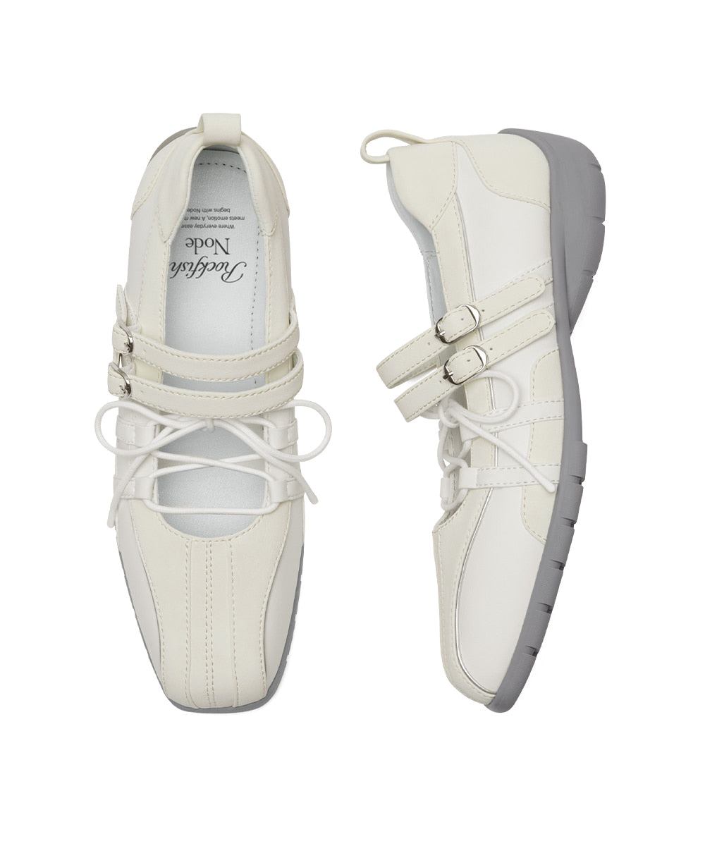 Rockfish Weatherwear Aster Laceup Sneakers Cream White top view