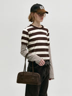 MARGESHERWOOD Soft Boston Ew Baguette Bag - Hush Nubuck