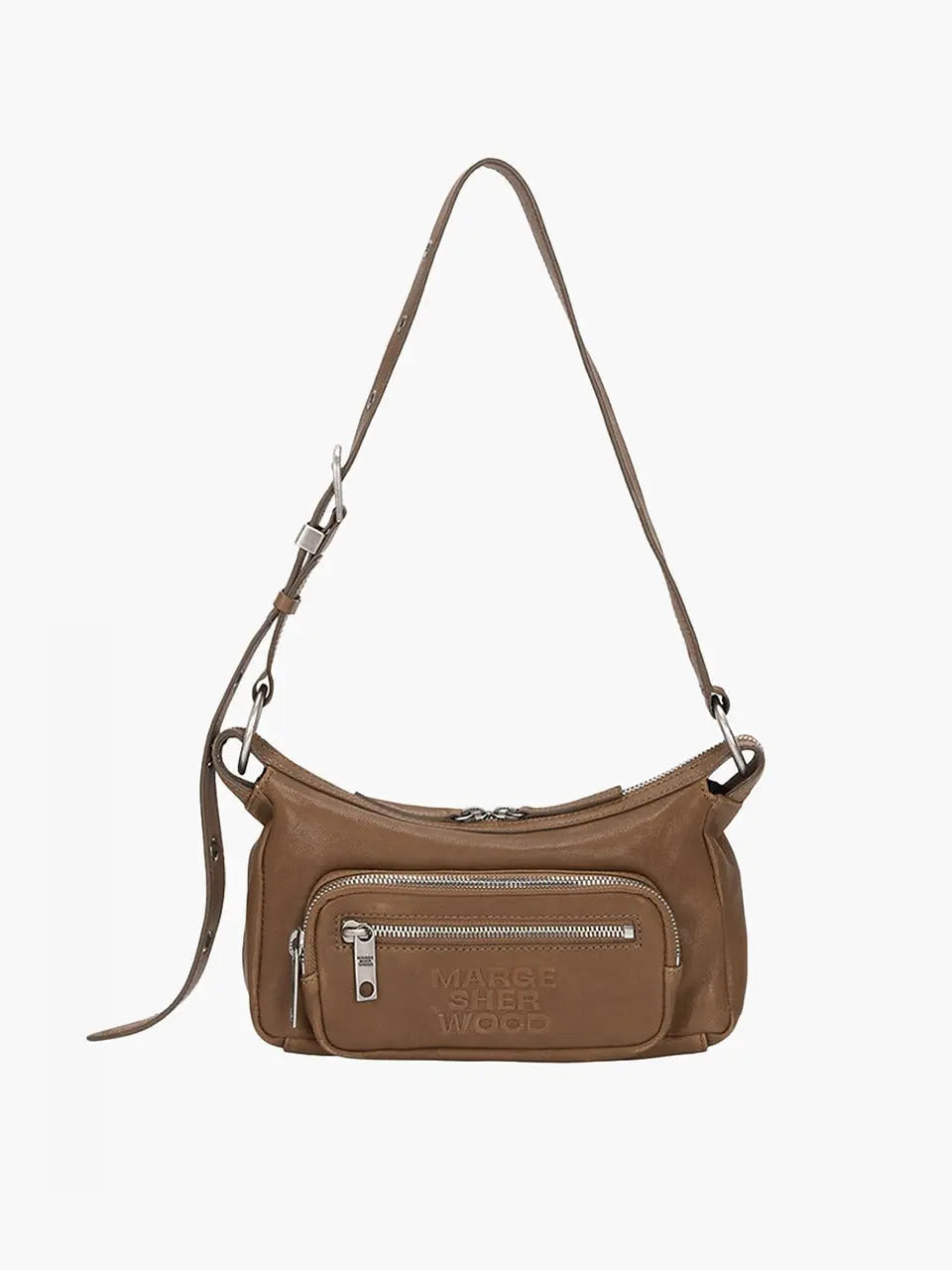 Marge Sherwood Outpocket Hobo Mini in vintage camel washed nappa, view 5