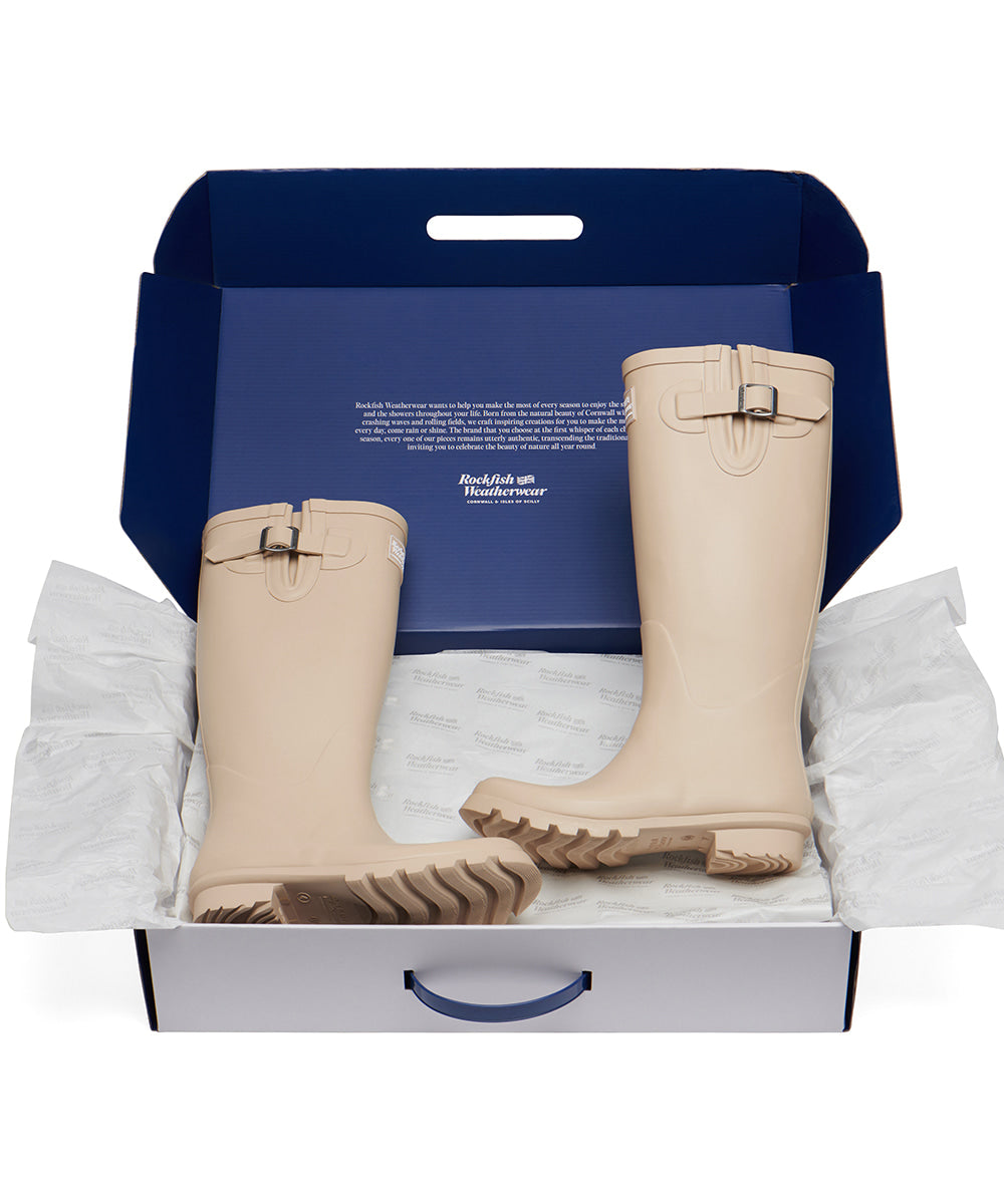 Rockfish Weatherwear ORIGINAL RAIN BOOTS LONG Beige in box