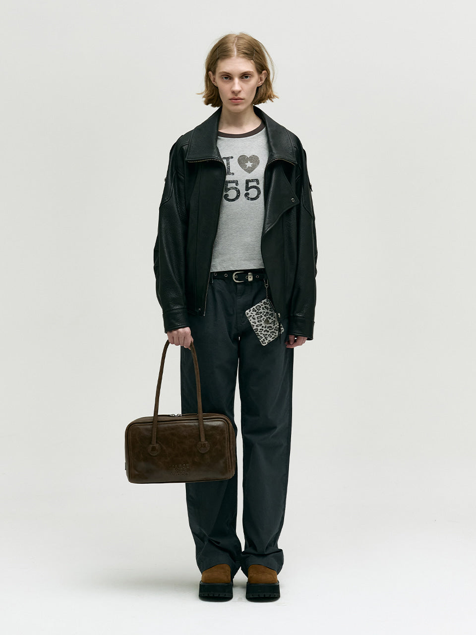 MARGESHERWOOD Soft Boston Bag - Washed Brown Leather