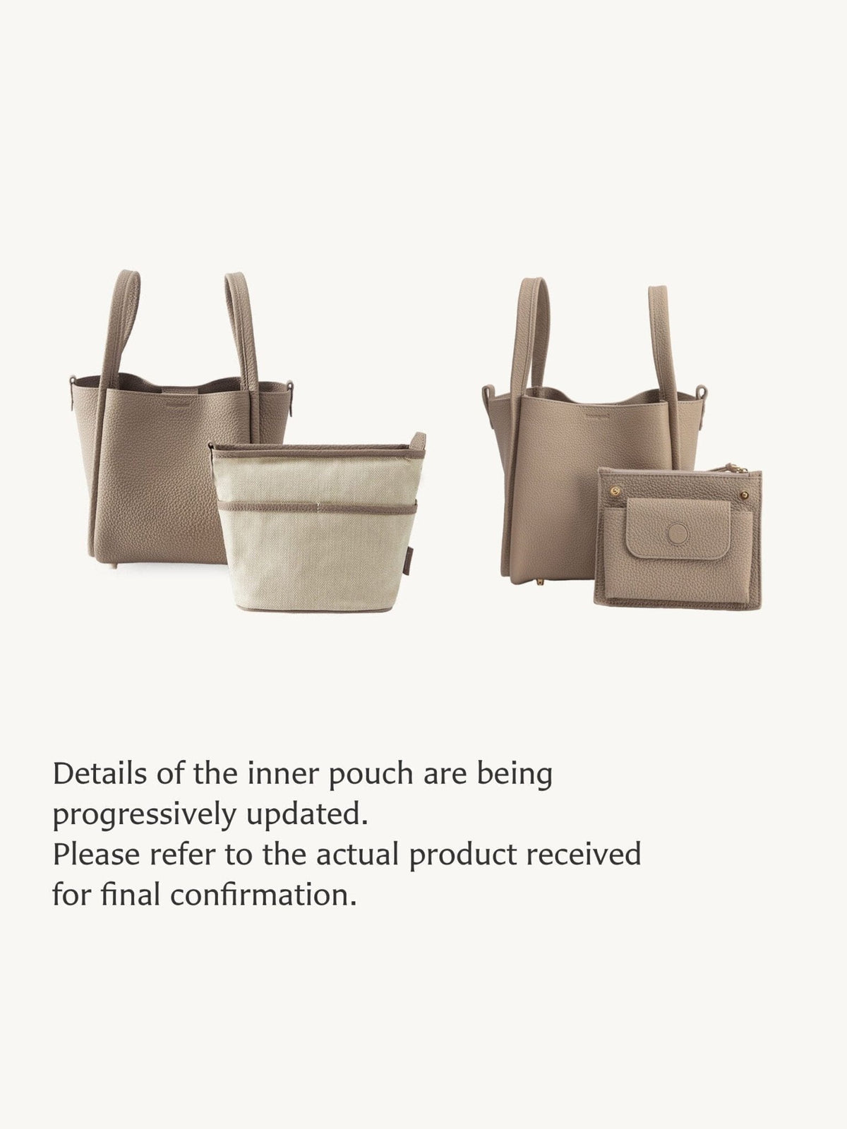 Songmont Medium Song Bag Taupe inner pouch options