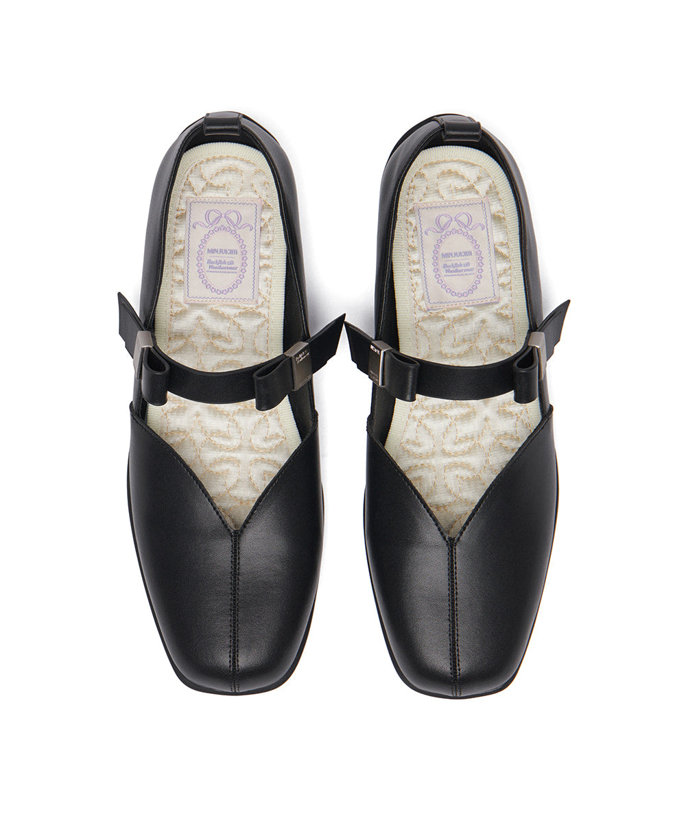 Rockfish Weatherwear X MINJUKIM Bliss Ribbon Sneakers Black, top view of the pair