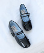 Rockfish Weatherwear Square Toe Two Strap Maryjanes 4cm Black view 6