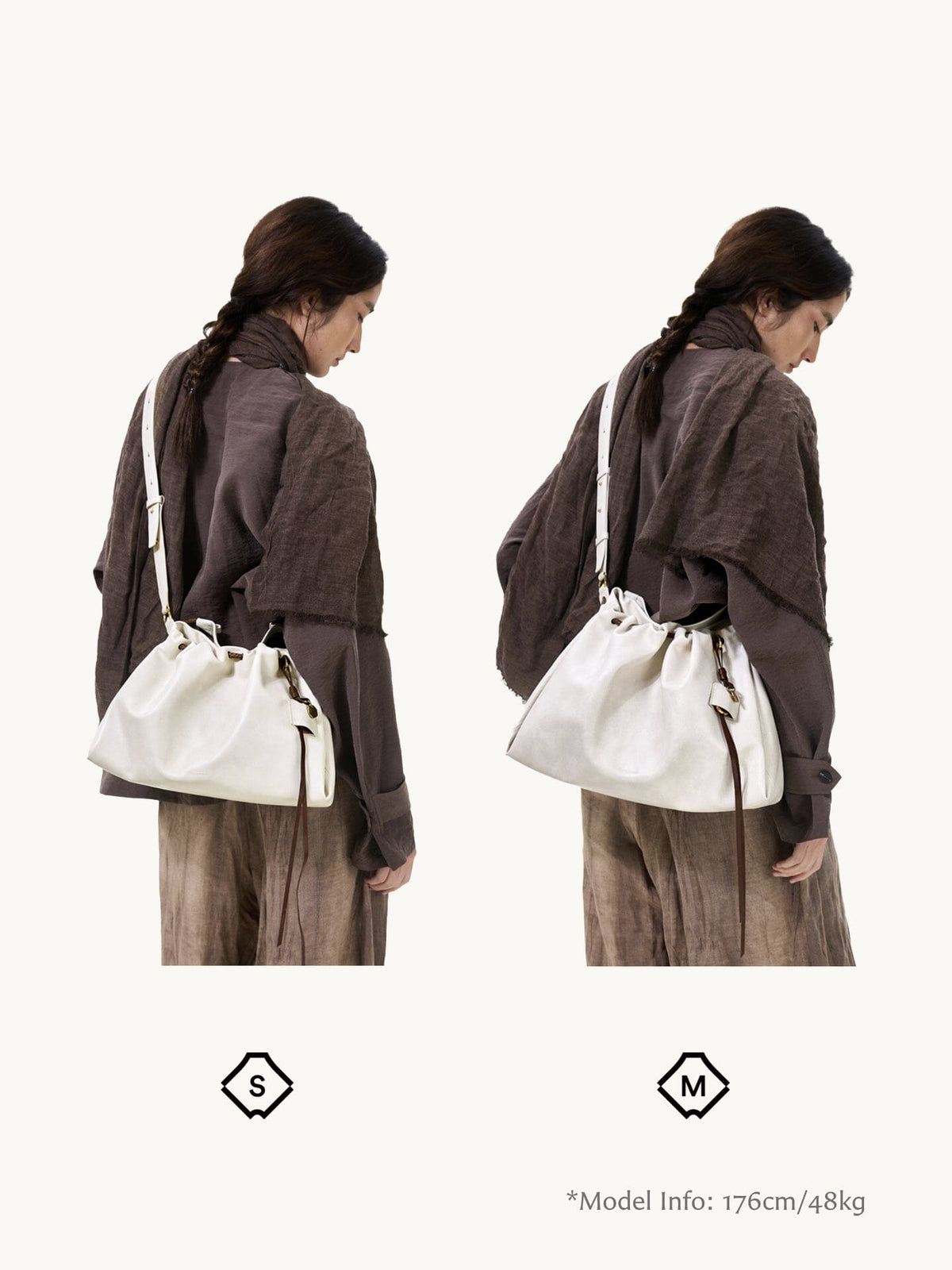 Songmont Gather Bag Set worn - Small vs Medium size comparison