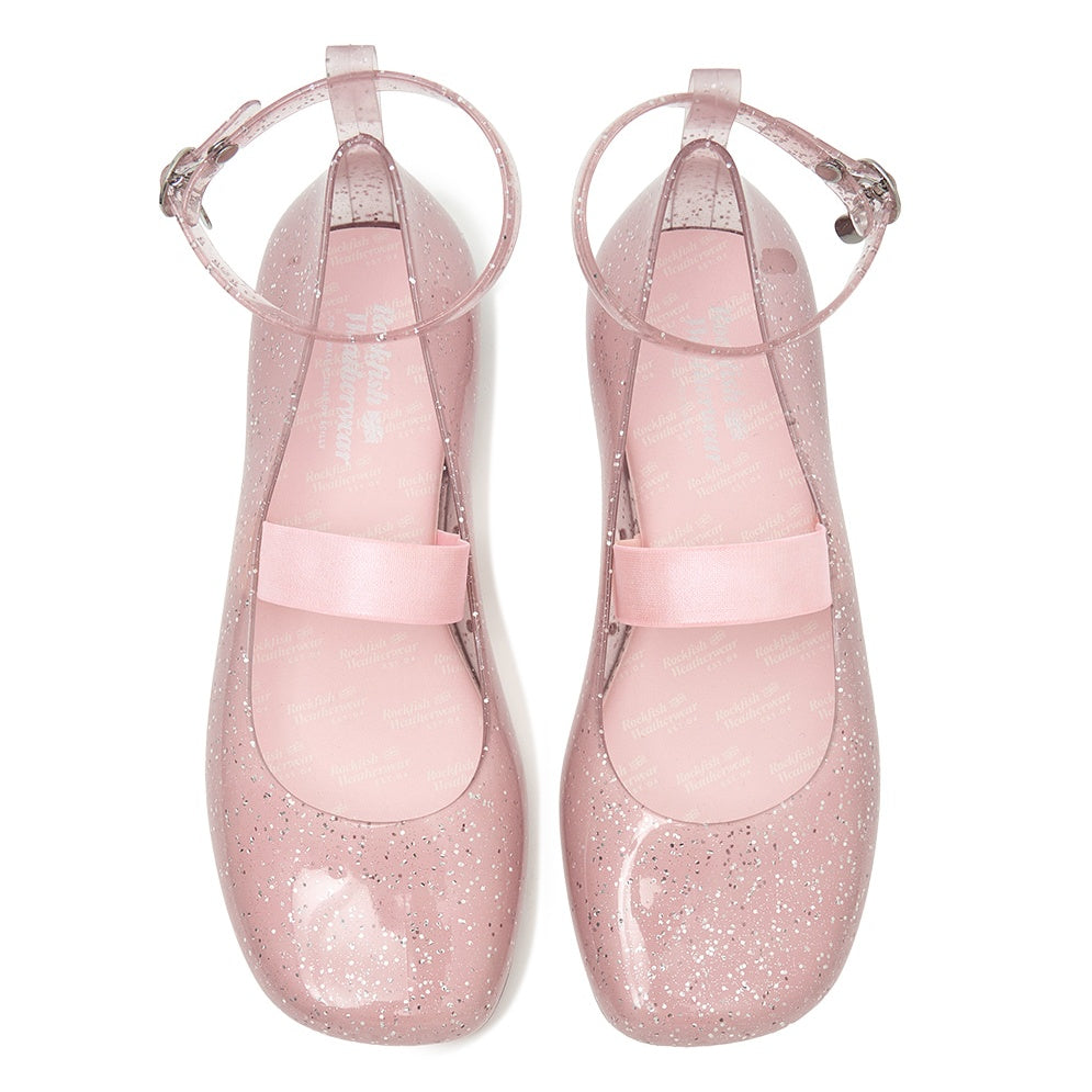 Rockfish Weatherwear GLAIR BANDING FLATS Glitter Pink top view