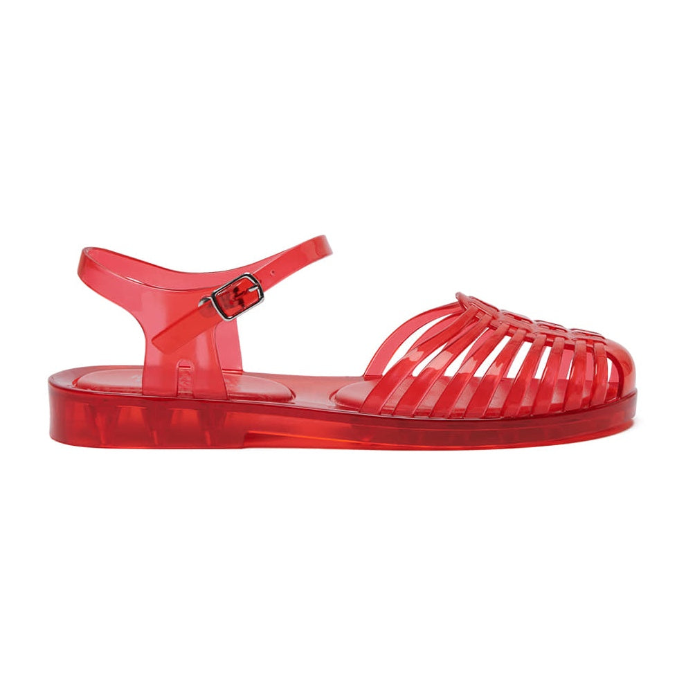 Rockfish Weatherwear GLAIR Strappy Sandals (Clear) Red side view