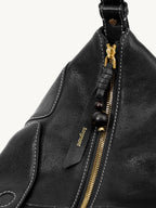 Songmont H Yore Bag Onyx - gold zip with leather pull and black bead