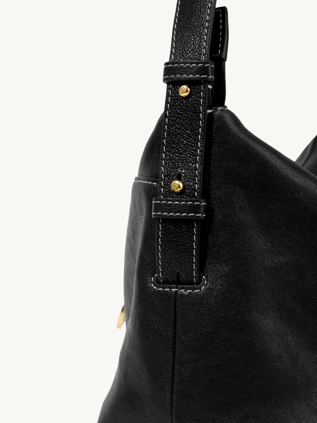 Songmont H Yore Bag Onyx - adjustable strap buckle and stitching