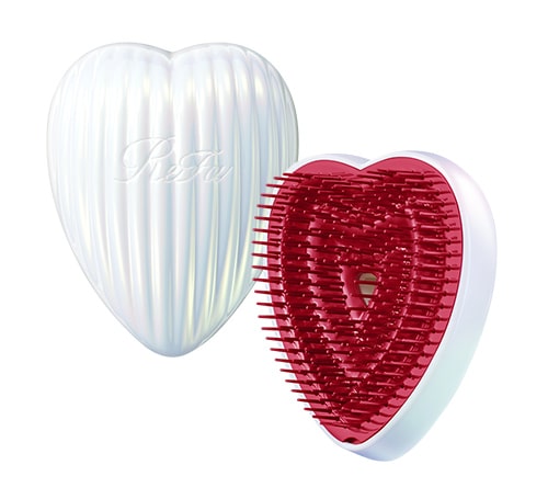 ReFa HEART BRUSH RAY Aurora White cover and pin side